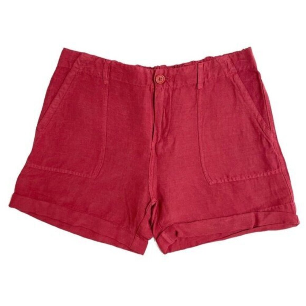 Matty M. Shorts linen Blend Elastic Waist Rolled Hem Clay Red SZ S NWT $58